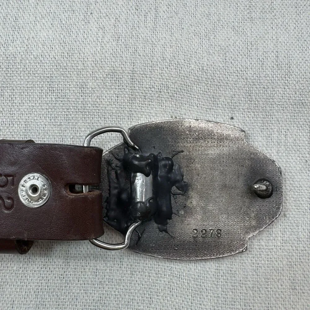 Vietnam Veteran 1959-1975 Leather Belt VFW Eagle Buckle Made in USA Size 52